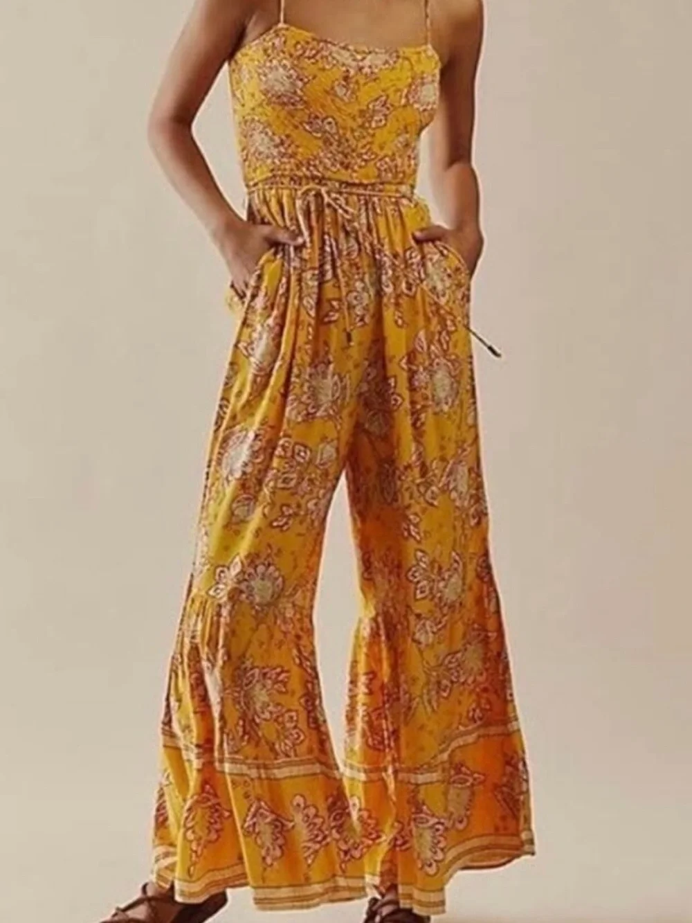 Free People XS Little of your Live Wide-Leg Jumpsuit